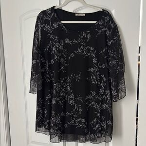 Womens Ruffle 3/4 Sleeve Mesh Blouses Loose Flowy Tops Stretchy